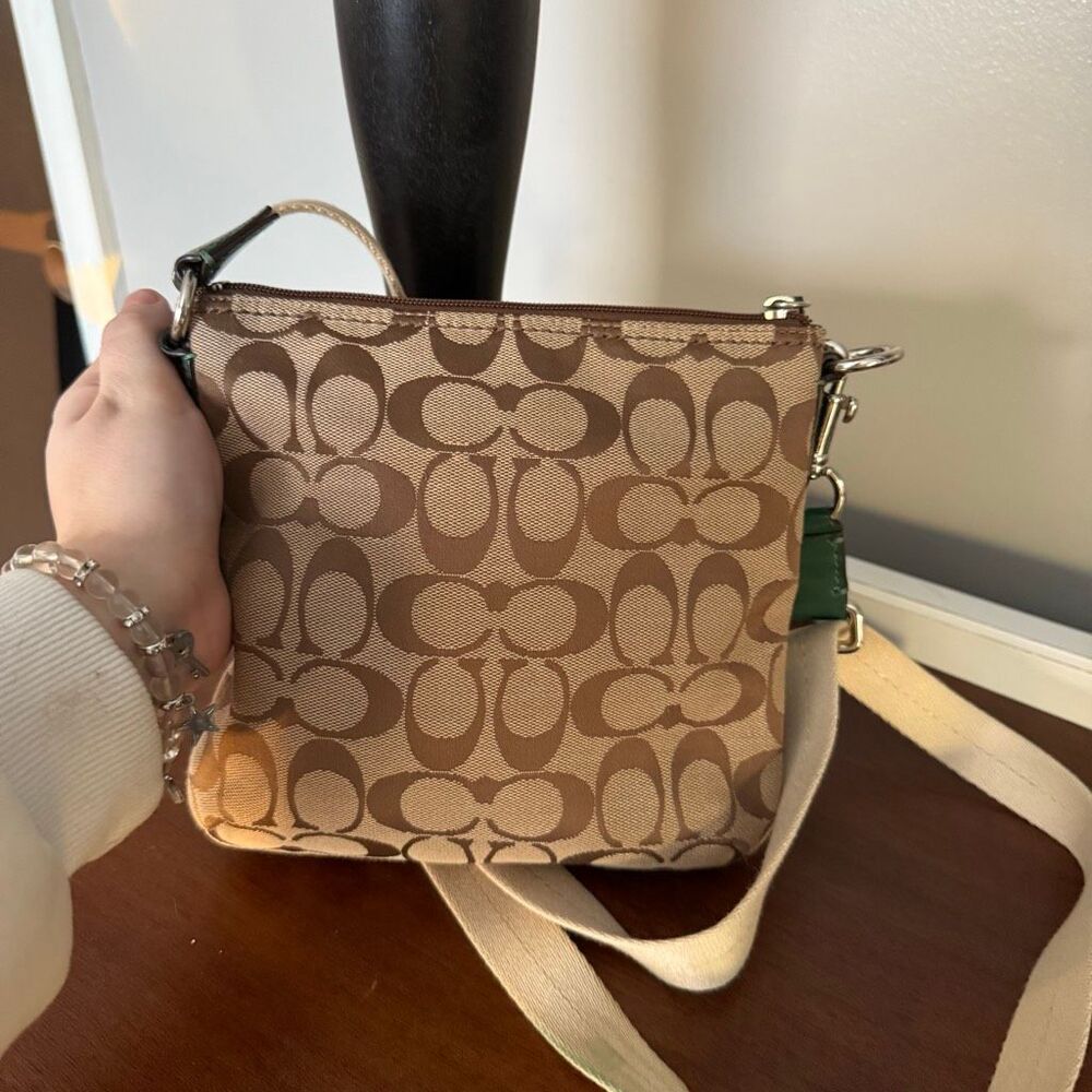 Coach Park Signature Swingback Monogram Crossbody Purse - Picture 4 of 7